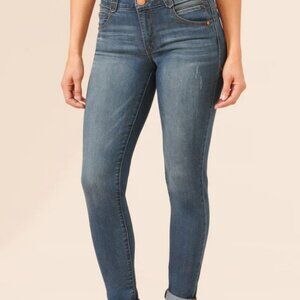 Democracy "Ab" Solution Indigo Ankle Skimmer Distressed Jeans Size 8 #2134